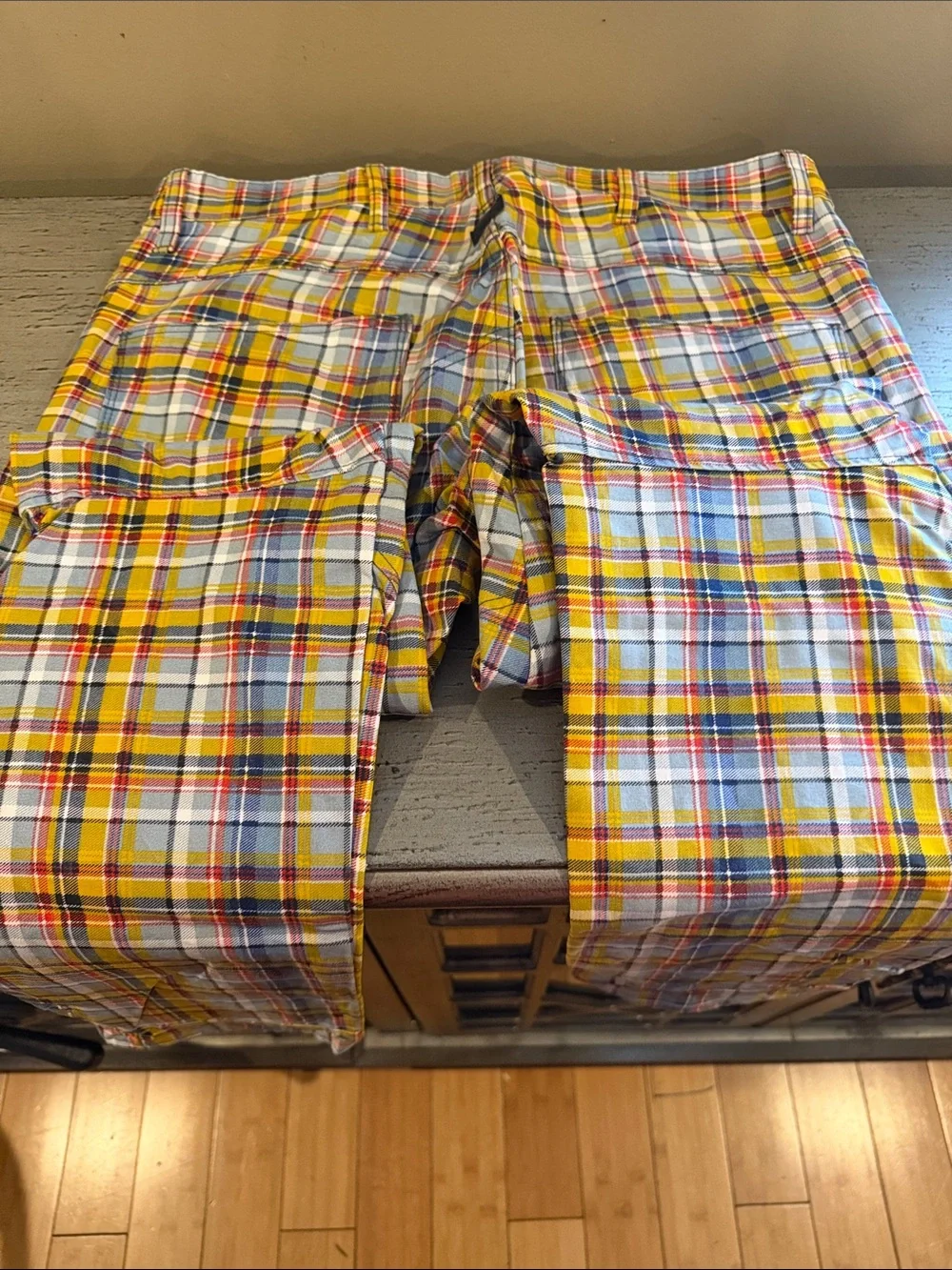 RAW Yellow Plaid Shorts 3d tapered - Picture 9 of 9